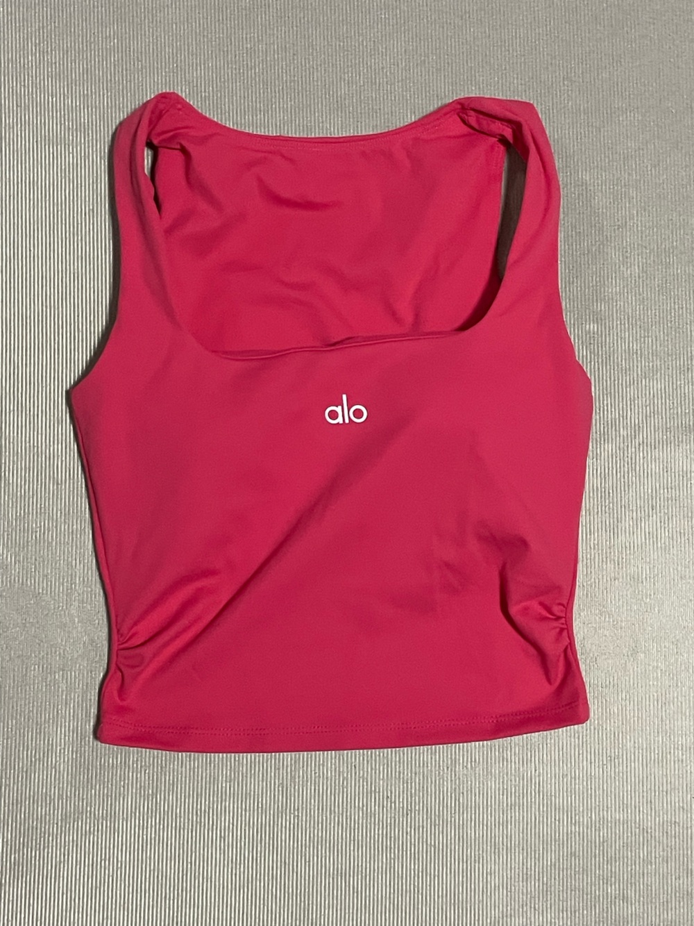 ALO Yoga Hot Pink Cropped Tank Top with Pleated Skirt Set - Picture 5 of 6